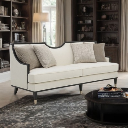 Furniture Of America La Salle Traditional Chenille, Engineered Wood, Foam, Hardwood, Softwood White Sofa | FM67005WH-SF