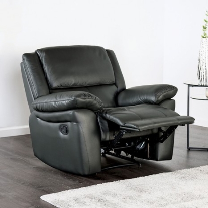 Furniture Of America Glarus Transitional Black Black Recliner Chair | FM69003BK-CH-M