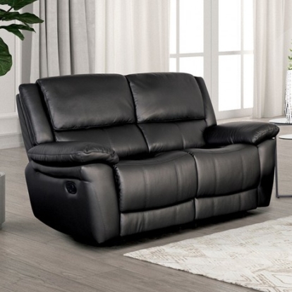 Furniture of America Glarus Transitional Black Black Loveseat Manual Recliner Model FM69003BK-LV-M