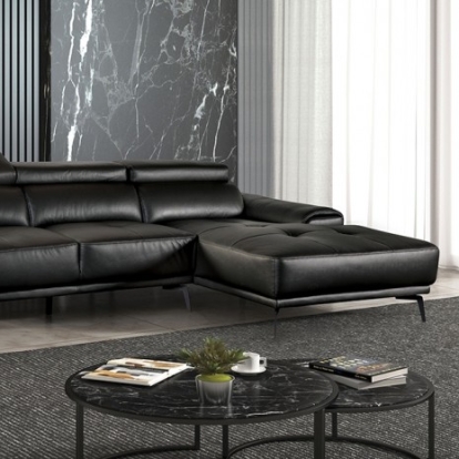 Furniture of America Vadso Contemporary Black Black Sectional Right Chaise Model FM69005BK-SECT-R
