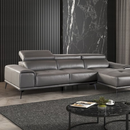Furniture Of America Vadso Contemporary Leather Match, Metal, Others Dark Gray Sectional, Right Chaise | FM69005DG-SECT-R