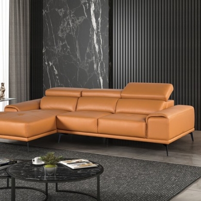 Furniture Of America Vadso Contemporary Leather Match, Metal, Others Tangerine Sectional, Left Chaise | FM69005LB-SECT-L