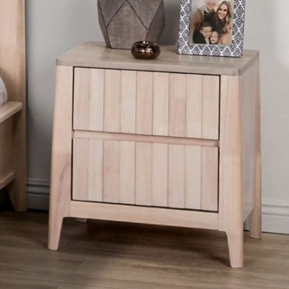 Furniture of America Gervais Mid-Century Modern Engineered with Wood Solid Hardwood White Wash Night Stand Model FM7105WH-N