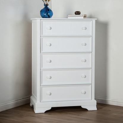 Furniture of America Fanton Transitional Solid Hardwood White Chest Model FM7107WH-C
