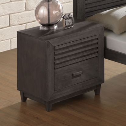 Furniture Of America Griffin Transitional Solid Hardwood Charcoal Brown Night Stand | FM7108DB-N