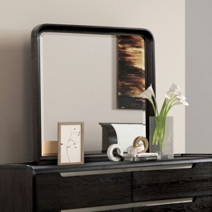 Furniture of America Osterley Modern Contemporary Elm Veneer Engineered with Wood Solid Poplar Black Mirror Model FM71500BK-M