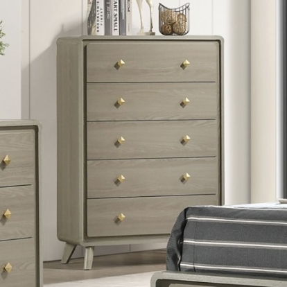 Furniture Of America Rainier Contemporary Engineered Wood, Rubberwood, Paper Veneer Gray Chest | FM72002GY-C