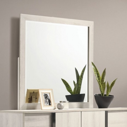 Furniture of America Horten Contemporary Melamine Paper Veneer White Wash Mirror Model FM7200WH-M