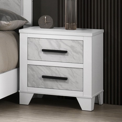 Furniture Of America Darlene Contemporary Engineered Wood, Melamine, Rubberwood White Nightstand | FM72018WH-N