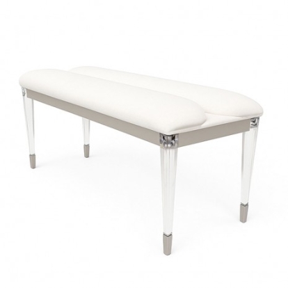 Furniture Of America Sheridan Contemporary Engineered Wood, Solid Rubberwood Silver Bench | FM72080SV-BN