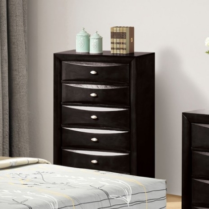 Furniture of America Zosimo Transitional Engineered with Wood Solid with Wood Black Chest Model FM7210BK-C
