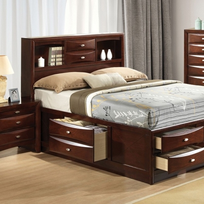 Furniture of America Zosimo Transitional Engineered with Wood Solid with Wood Dark Cherry Bed Model FM7210CH-Full Bed