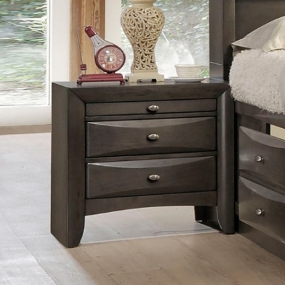 Furniture of America Zosimo Transitional Engineered with Wood Solid with Wood Gray Night Stand Model FM7210GY-N