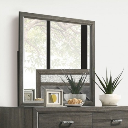 Furniture of America Voleta Contemporary Engineered with Wood Paper Gray Mirror Model FM7212GY-M