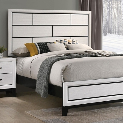 Furniture of America Errico Contemporary Engineered with Wood Paper Veneer White Bed Model FM7215WH-EK-BED