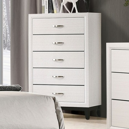 Furniture of America Errico Contemporary Engineered with Wood Paper Veneer White Chest Model FM7215WH-C