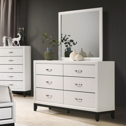 Furniture of America Errico Contemporary Engineered with Wood Paper Veneer White Dresser Model FM7215WH-D