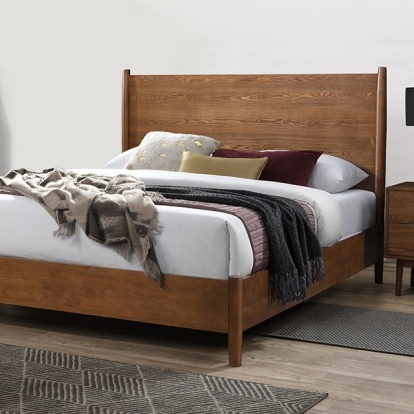 Furniture of America Tromso Mid-Century Modern Veneer Solid with Wood Walnut Bed Model FM7220WN-Queen Bed