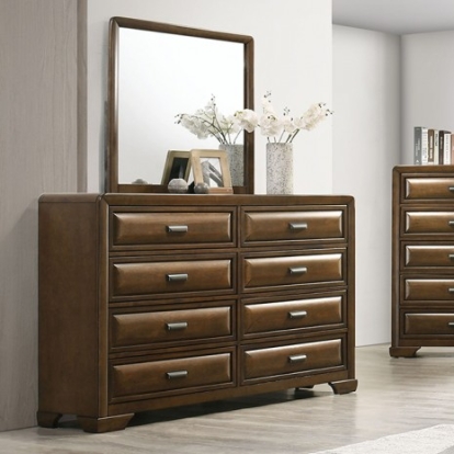 Furniture of America Caerwys Transitional Engineered with Wood Solid with Wood Veneer Brown Dresser Model FM7231BR-D