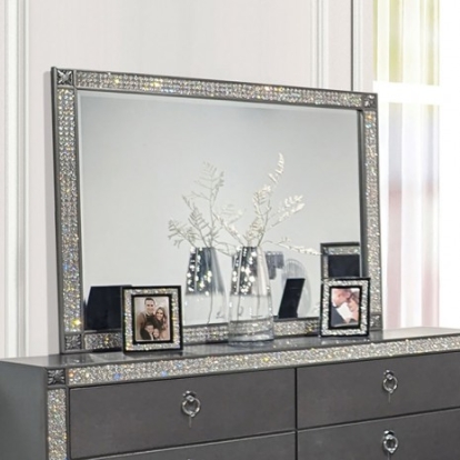Furniture of America Lyanne Glam Engineered with Wood Solid with Wood Gray Mirror Model FM7240GY-M