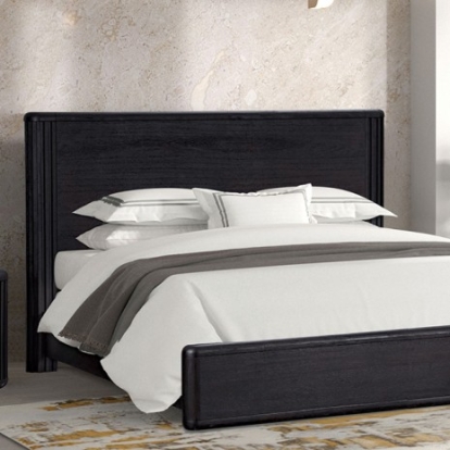 Furniture of America Hildesheim Modern Contemporary Acacia Veneer Engineered with Wood Solid Acacia Black Bed Model FM73000BK-P