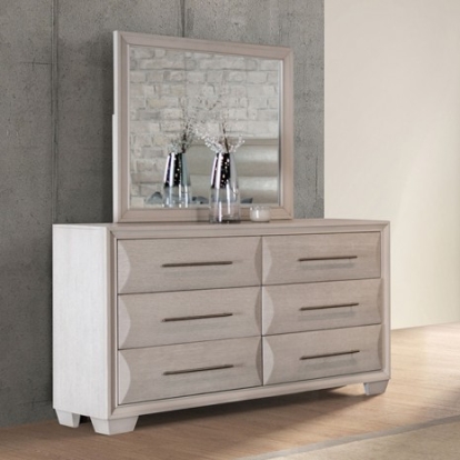 Furniture of America Hinwitz Transitional Solid with Wood White Oak Dresser Model FM7399WH-D