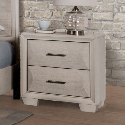 Furniture of America Hinwitz Transitional Solid with Wood White Oak Night Stand Model FM7399WH-N