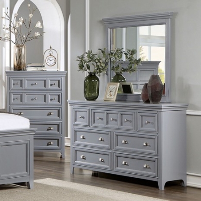 Furniture of America Castlile Transitional Solid with Wood Gray Dresser Model FM7413GY-D