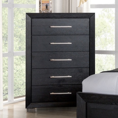 Furniture Of America Ashbourne Contemporary Metal, Solid Wood, Wood Veneer, Others Black Chest | FM7415BK-C
