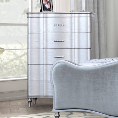 Furniture of America Melodi Parc Glam Solid with Wood Silver Chest Model FM7416SV-C