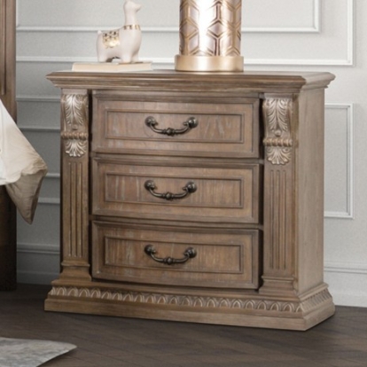 Furniture of America Seven Oaks Transitional Solid with Wood Weathered Oak Night Stand Model FM7418AK-N