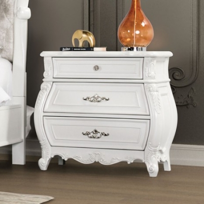 Furniture of America Valentini Traditional Solid with Wood White Night Stand Model FM7419WH-N