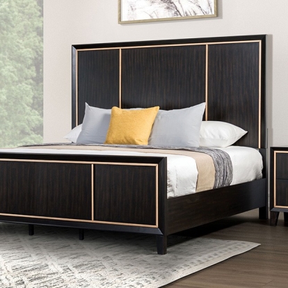 Furniture of America Kenyada Contemporary Solid with Wood Espresso Bed Model FM7421ES-Queen Bed