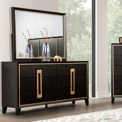 Furniture of America Kenyada Contemporary Solid with Wood Espresso Dresser Model FM7421ES-D