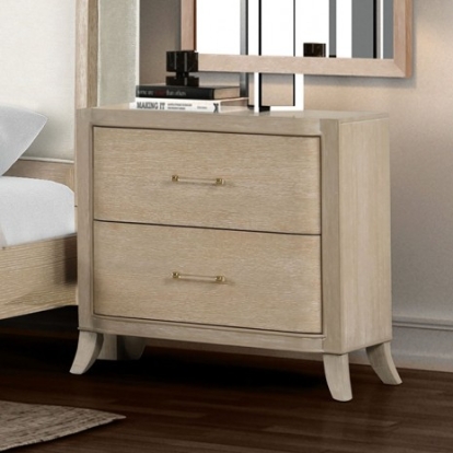 Furniture Of America Candra Transitional Engineered Wood, Fabric, Oak Veneer, Solid Wood Natural Oak Nightstand | FM7424AK-N