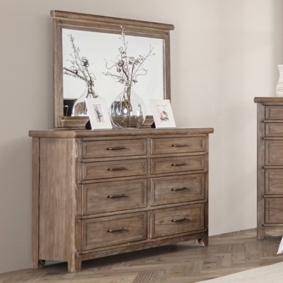 Furniture of America Merthyr Transitional Oak Veneer Solid with Wood Brown Dresser Model FM7431BR-D