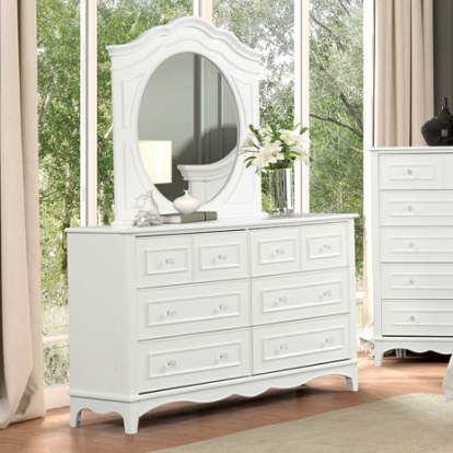 Furniture of America Naucalpan Traditional Engineered with Wood Metal Solid with Wood White Dresser Model FM7456WH-D