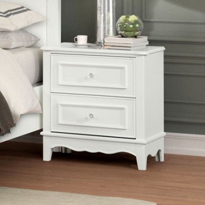 Furniture Of America Naucalpan Traditional Engineered Wood, Metal, Solid Wood White Nightstand | FM7456WH-N
