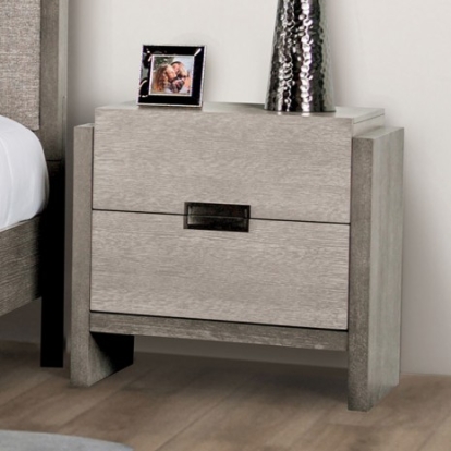Furniture of America Gristalt Contemporary Engineered with Wood Solid with Wood Stone Gray Night Stand ( with Felt Line No Usb) Model FM7597GY-N
