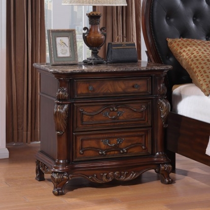 Furniture of America Ventresca Traditional Solid with Wood Veneer Dark Cherry Night Stand Model FM7635CH-N