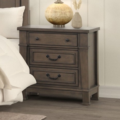 Furniture Of America Huddersfield Transitional Birch Veneer, Engineered Wood, Pinewood Dark Walnut Nightstand | FM7702DB-N