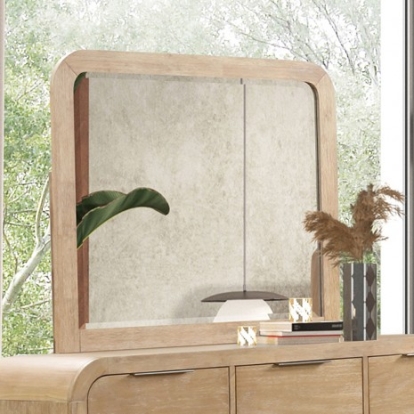 Furniture of America Handforth Transitional Engineered with Wood Mango with Wood Veneer Solid Rubberwood Natural Mirror Model FM7705NT-M