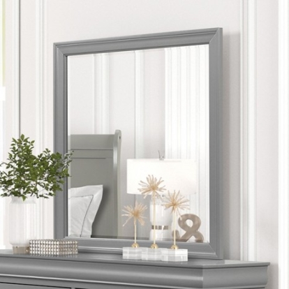 Furniture of America Louis Philippe Transitional Solid with Wood Veneer Gray Mirror Model FM7866GY-M