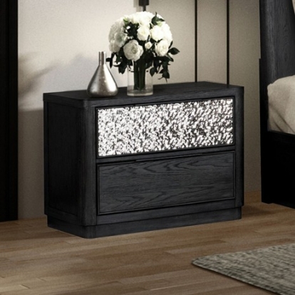 Furniture Of America Sterling West Modern Contemporary Engineered Wood, Oak Veneer, Solid Rubberwood Ash Gray 2-Drawer Nightstand | FM79001ES-N2
