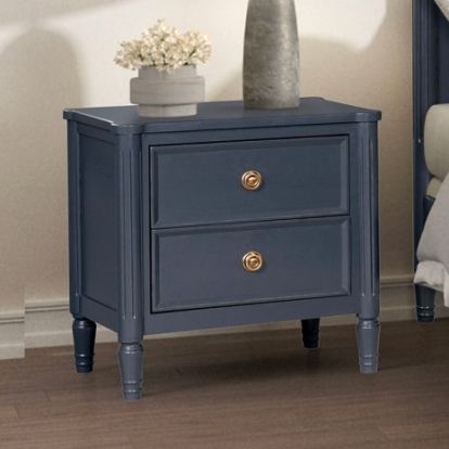 Furniture Of America Altamira Modern French Solid Rubberwood Malta Blue Nightstand | FM79012BL-N