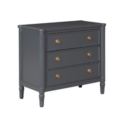 Furniture Of America Altamira Modern French Solid Rubberwood Malta Blue Oversized Nightstand | FM79012BL-N2