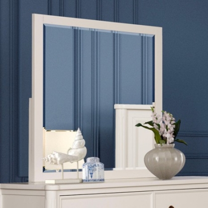 Furniture of America Altamira Modern French Solid Rubberwood White Mirror Model FM79012WH-M