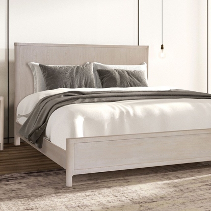 Furniture of America Fareham Modern Engineered with Wood Oak Veneer Solid Rubberwood Oak Bed Model FM79013AK