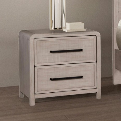 Furniture Of America Belize Modern Engineered Wood, Oak Veneer, Solid Rubberwood Gray Nightstand | FM79016AK-N