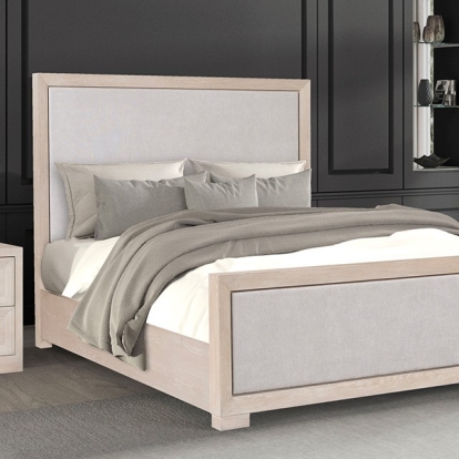 Furniture of America Hatton Cross Modern Classic Engineered with Wood Solid Rubberwood White Oak Veneer Tawny Bed Model FM79021NT-Queen Bed